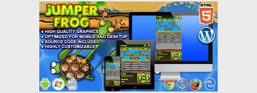 Image: https://www.prosyscom.org/wp-content/uploads/2018/10/1540251337_636_20-Best-HTML5-Game-Templates-of-2018-With-Source-Code-How-To-Latest-Technology-News-Prosyscom.jpg Jumper Frog - HTML5 Game